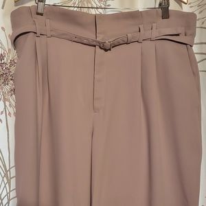 Express High Rise Wide Leg Belted Slacks/Pants 16L
